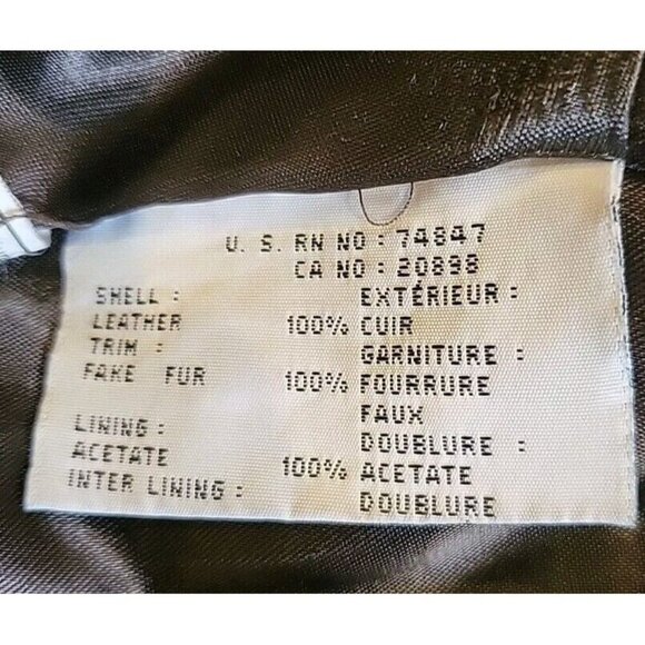 Andrew Marc Addition Women Brown Bomber Leather Jacket Faux Fur Collar Small VTG - Picture 13 of 16